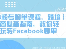 跨境电商FB聊单课程：Facebook粉专必备指南，轻松提升转化率-54创业网
