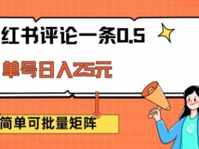 小红书兼职赚钱：0.5元/条评论，单号日赚25元，矩阵操作简单靠谱-54创业网