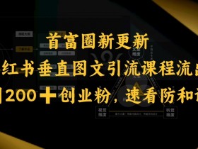 小红书创业粉引流课：日引200+垂直图文实战技巧，速学防和谐-54创业网