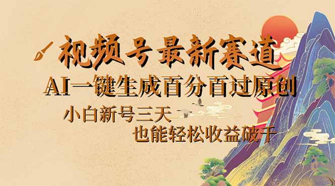 AI视频号爆火赛道：3天新号原创秘籍，AI一键生成100%过审！-54创业网