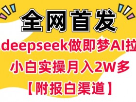 Deepseek即梦AI拉新赚钱：小白0门槛实操，月入过W+【报白渠道】-54创业网