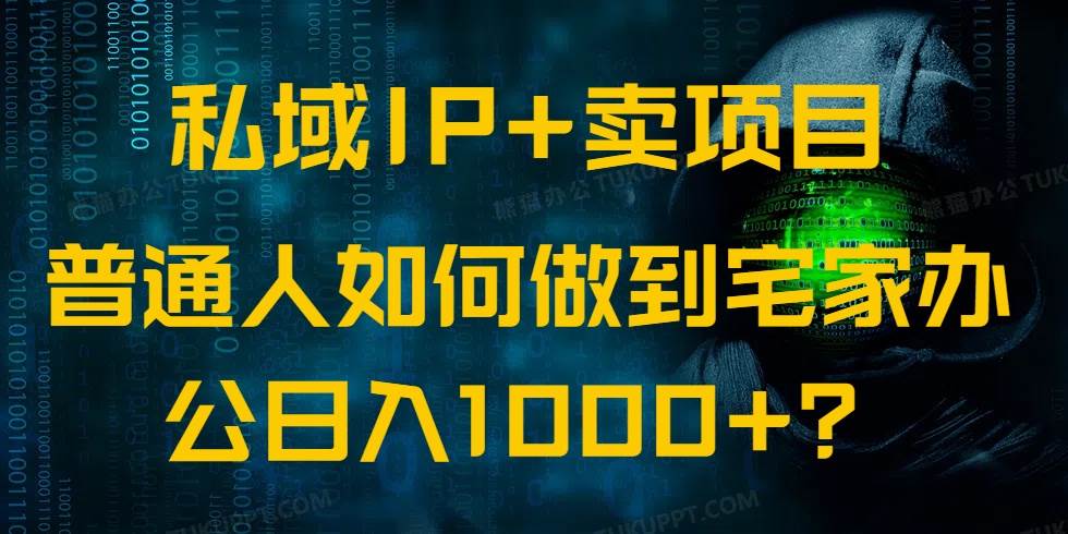 私域IP+卖项目：普通人宅家办公日入1000+的实战秘籍-54创业网