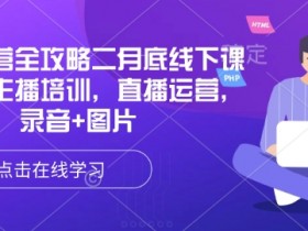 2月底直播运营线下课录音：主播培训技巧+运营干货全收录-54创业网