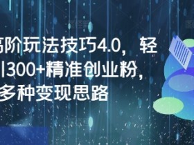 闲鱼高阶玩法4.0：日引300+精准创业粉，轻松变现秘籍-54创业网