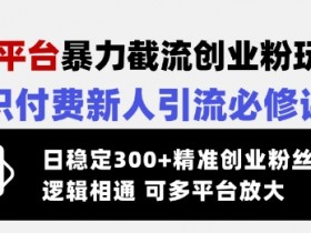 创业粉引流秘籍：日加300+精准粉丝的暴力截流玩法，知识付费新手必修-54创业网