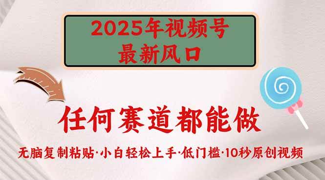 2025年视频号赚钱新风口：0基础无脑执行，低门槛小白也能爆单-54创业网