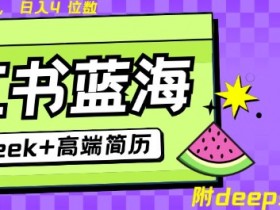 小红书简历副业暴利：Deepseek自动发货日赚1000+，零成本躺赚-54创业网