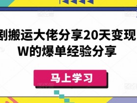 短剧搬运20天赚10万：大佬爆单变现经验全分享-54创业网