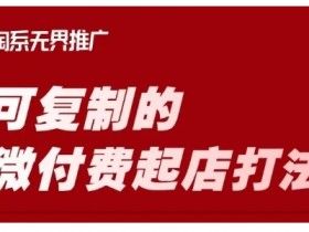 淘宝微付费起店打法：可复制的低成本开店技巧-54创业网