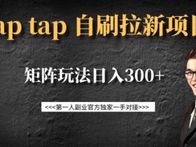 Taptap拉新自刷项目：14元/新用户，矩阵玩法轻松日入300+-54创业网