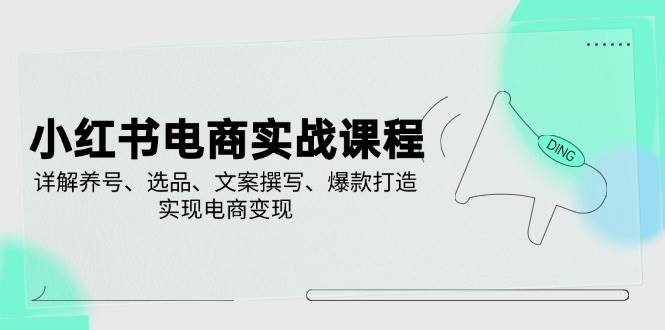 小红书电商变现实战课：养号选品+爆款文案撰写技巧-54创业网