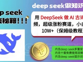 AI古诗词视频制作：DeepSeek保姆级教程，小白10天涨粉10W+-54创业网