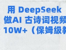 AI古诗词视频涨粉10W+：Deepseek保姆级教程-54创业网