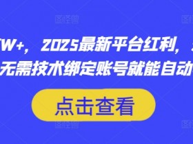 2025最新平台红利：0本金0技术绑定账号自动收米，月入过W+真实可操作-54创业网