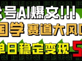 国学AI爆文：小白日赚500+，轻松上手公众号变现风口-54创业网