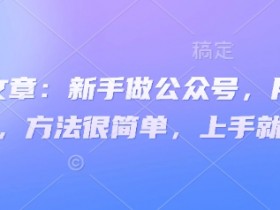 新手公众号月涨几千粉，简单方法快速上手-54创业网