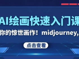 AI绘画快速入门：26节Midjourney/SD教程，零基础画出惊世作品！-54创业网