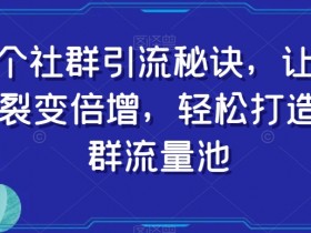 11个社群引流秘诀：裂变倍增用户，轻松打造爆满社群流量池-54创业网