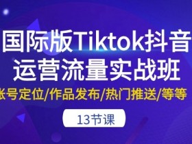 国际版TikTok运营课：13节课教你抖音账号定位+爆款作品发布+热门推送技巧-54创业网