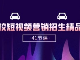 驾校抖音短视频营销招生精品课：41节实战技巧，轻松玩转抖音推广招生-54创业网