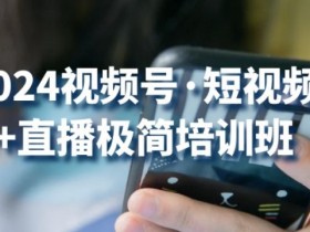 2024视频号极简培训班：短视频+直播实战，抓住风口流量红利-54创业网
