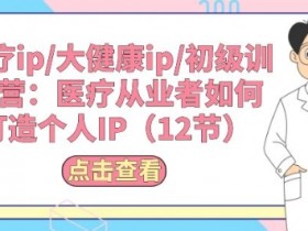 医疗从业者打造个人IP训练营：12节课玩转医疗大健康IP-54创业网