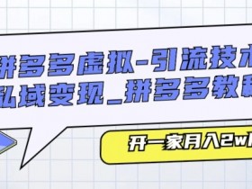 拼多多虚拟店铺引流技巧：私域变现教程，轻松月入2w+-54创业网