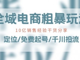 10亿销售干货：全域电商定位+免费起号+千川投流实战课-54创业网
