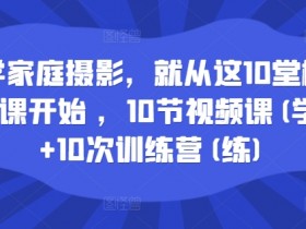 家庭摄影入门：10堂视频课+10次训练营，手把手教你拍出温馨家庭照-54创业网