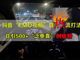 抖音EMO视频自热打法：日引500+泛垂直创业粉实战教程-54创业网
