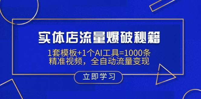 实体店流量爆破：1套模板+AI工具=1000条精准视频，自动变现秘籍-54创业网