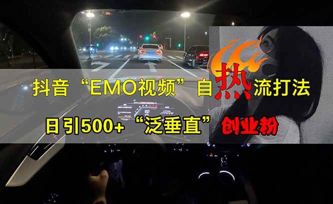 抖音EMO自热流创业粉打法：3天起千粉号，单视频10万播放，多账号矩阵实操-54创业网