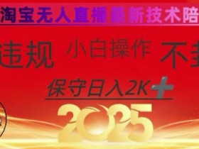 2025淘宝无人直播带货10.0技术揭秘：不违规不封号，新手日入数张-54创业网