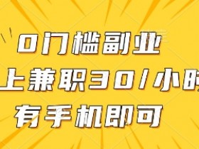 手机兼职0门槛副业：线上30元一小时，有手机就能做-54创业网