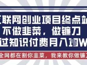 知识付费赚钱秘籍：互联网创业如何月入10万不做韭菜-54创业网