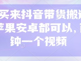 抖音带货搬运技术299元：苹果安卓通用，2分钟快速制作爆款视频-54创业网