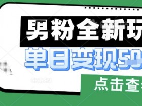 男粉变现项目实操：小白轻松月入1w+的暴力赚钱教程-54创业网