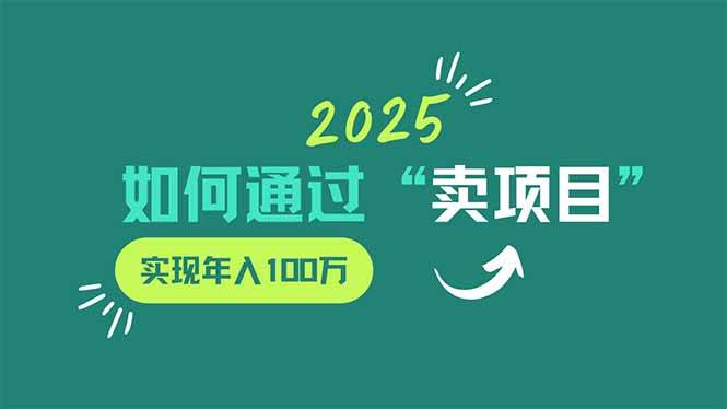 2025年卖项目赚钱秘籍：3步实现年入100万实战指南-54创业网