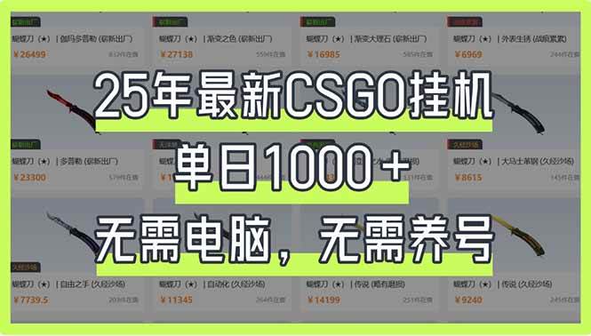 2025最新CSGO搬砖项目：单日1000+全自动自动运行，0基础躺赚，手机即可操作-54创业网