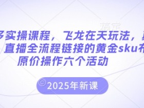 拼多多实操课程：飞龙在天玩法+黄金SKU布局，6大活动原价操作直播全流程-54创业网