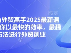 2025外贸高手速成课：最快效率+最稳方法帮你创业成功-54创业网