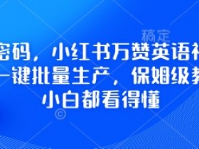 小红书爆款英语视频制作：用扣子批量生成万赞内容，新手必看教程-54创业网