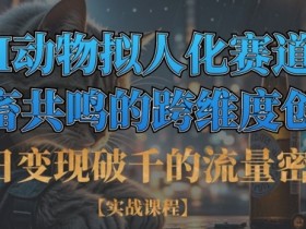 AI动物拟人化赚钱：社畜共鸣爆款创作，单日变现破千流量密码-54创业网