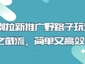 短剧拉新推广截流玩法：野路子高效引流，简单易上手-54创业网