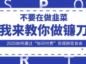2025知识付费赚钱秘籍：3步实现财富自由，韭菜变镰刀终极指南-54创业网