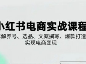 2023-2025小红书电商变现课：0-1实操养号选品+爆款文案撰写-54创业网