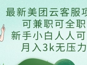兼职全职皆可！美团云客服项目招新手，月入3k轻松上手-54创业网