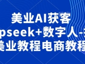 美业AI获客神器Deepseek+数字人：抖音电商运营与美业营销实战教程-54创业网