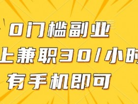 线上兼职30元一小时：0门槛副业，有手机就能做【揭秘】-54创业网