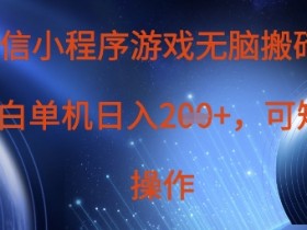 微信小程序游戏搬砖攻略：单设备日赚200+，矩阵操作轻松放大收益-54创业网
